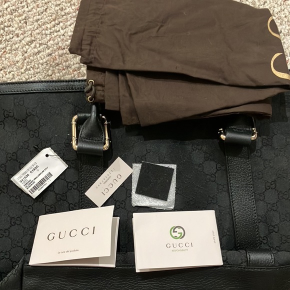 GG Canvas Small/Dollar Calf Nero - Gucci Outlet Handbag - Made in Italy 341536 - Picture 17 of 17